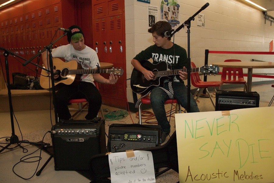Click to return to grid view of the "- Music -" gallery "Never Say Die (Acoustic Set) - Burlington High School, Athletic Boosters Craft Fair"